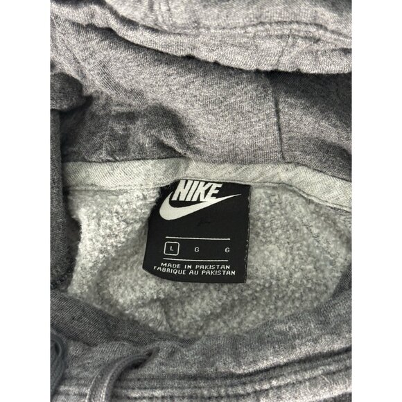 NIKE Sportswear Club Women’s LARGE Gray Funnel Neck Hoodie Sweatshirt - Picture 7 of 7